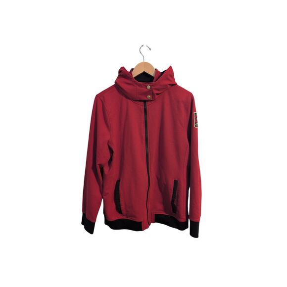 Ralph Lauren Women’s Red & Black Zip Up Hoodie Size XL - Picture 1 of 5
